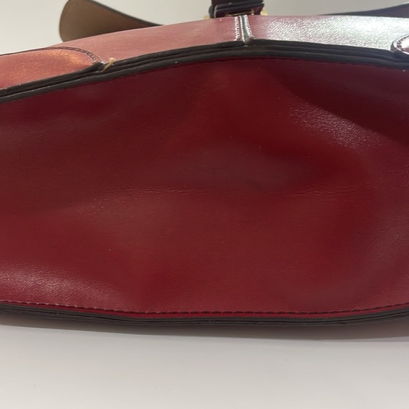 Emilie M Simulated Leather Maroon/Burgundy Handbag - Picture 8 of 14